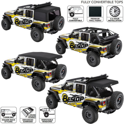 Supertop ULTRA black TWILL BESTOP - Jeep Wrangler JLU 4 porte