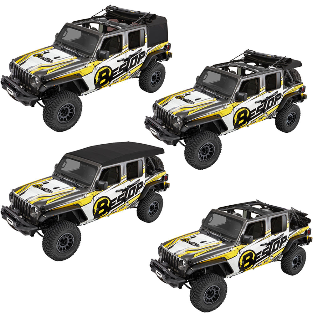 Supertop ULTRA black TWILL BESTOP - Jeep Wrangler JLU 4 porte