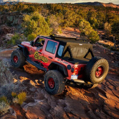 Trektop Half TOP black TWILL BESTOP - Jeep Wrangler JLU 4 porte
