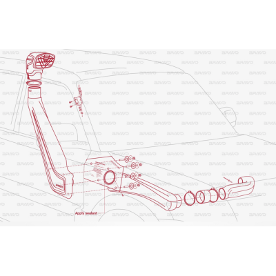 Snorkel Mitsubishi Pajero / Montero V80 V90 dal 2007