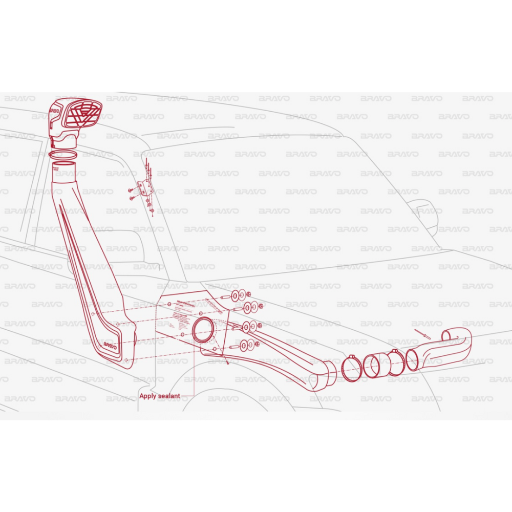 Snorkel Mitsubishi Pajero / Montero V80 V90 dal 2007