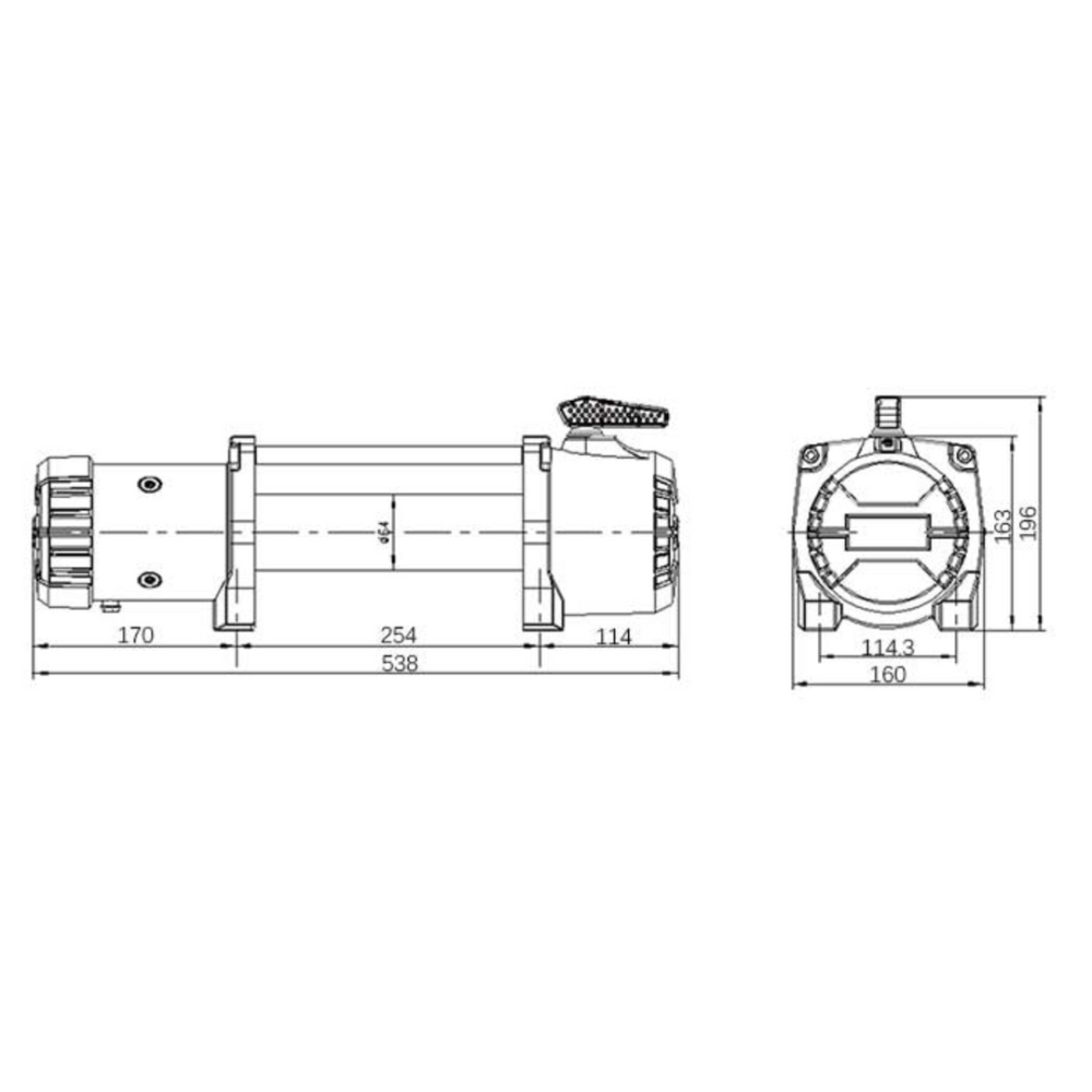 Verricello T-MAX EW12500S MUSCLEFIT (5670KG) 12V