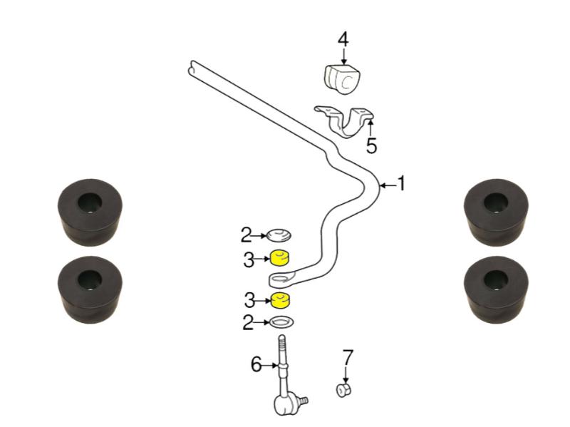 Gommini barra stabilizzatrice - Toyota Hilux / 4 Runner